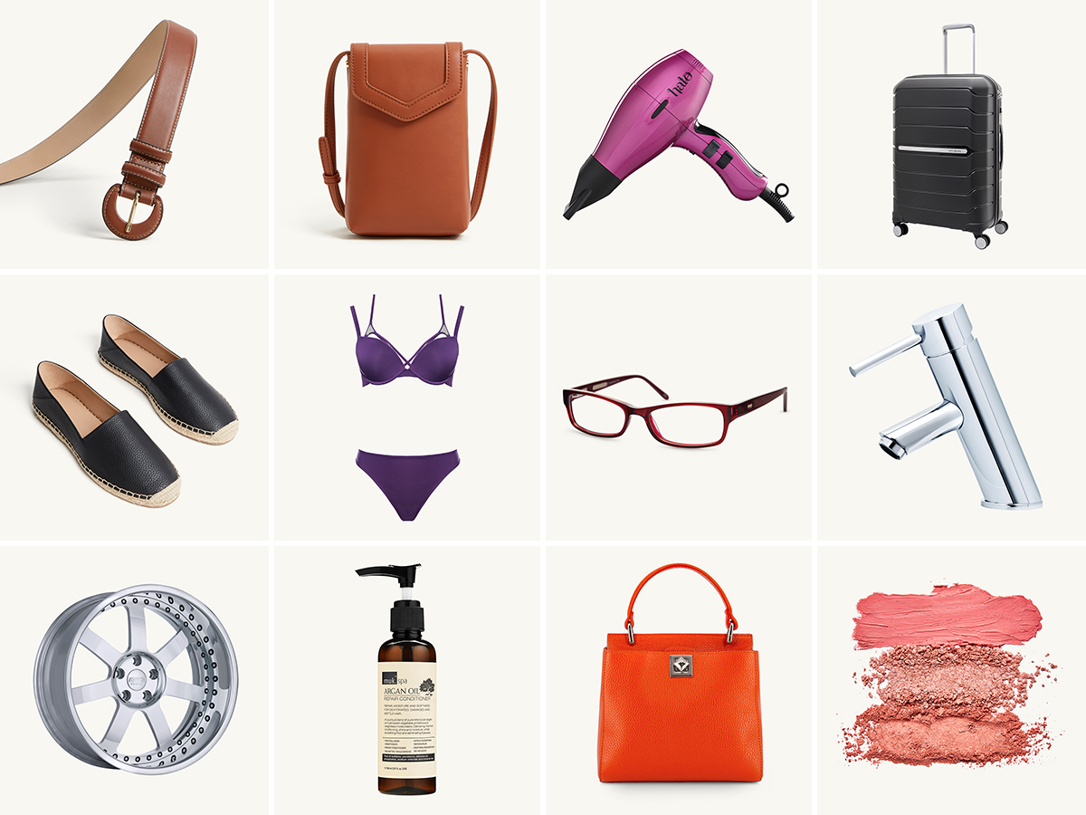 A selections of 12 ecommerce products